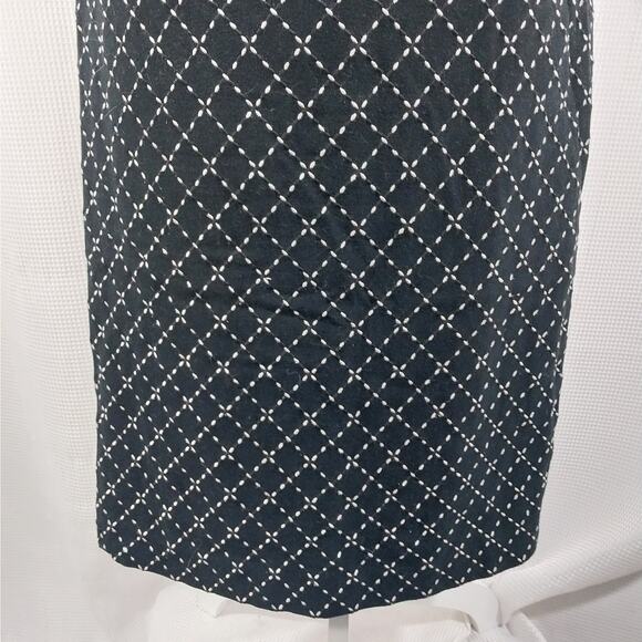 TALBOTS! RICH BLACK AND WHITE PATTERNED WEAVE STRETCH WOOL LOOK SKIRT! SZ 8 - Picture 4 of 10